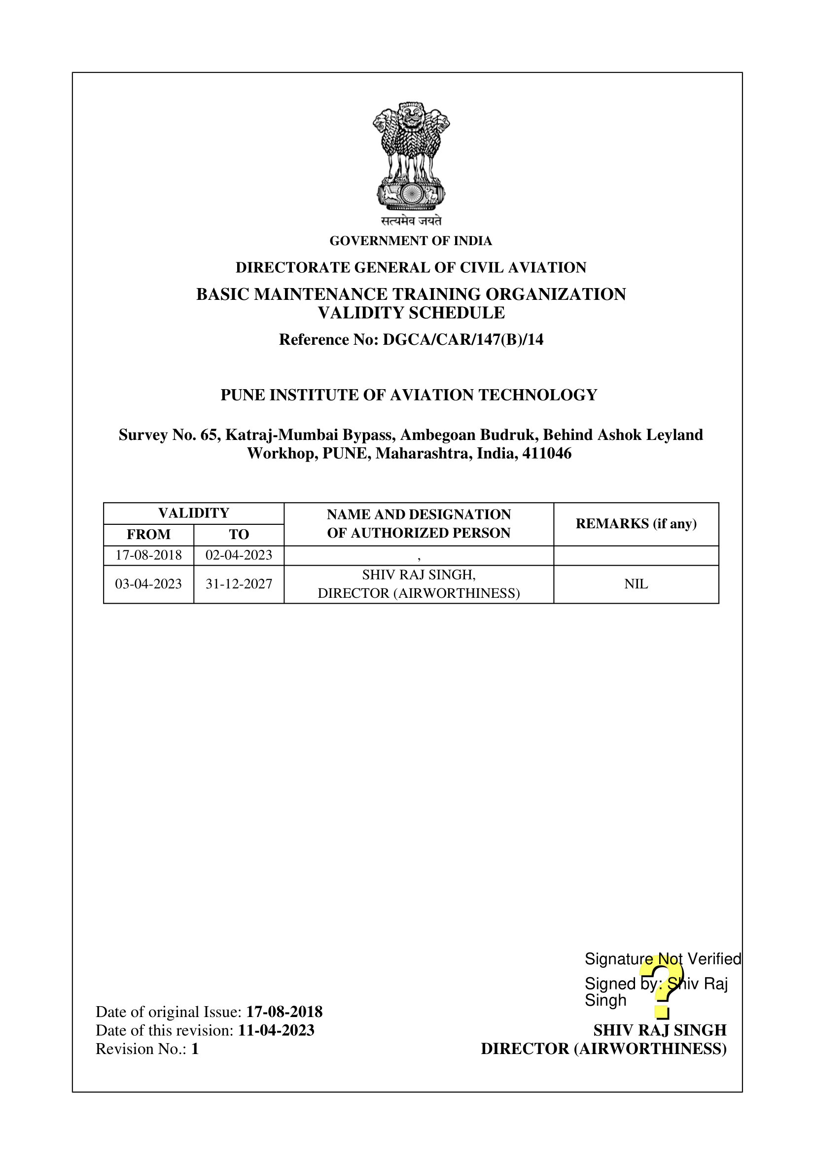 BMTO Renewal Upto 31.12.2027 Validity of Approval